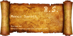 Mencz Sarolt névjegykártya